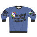 Magical feminist unicorn graphic on a cozy sweatshirt