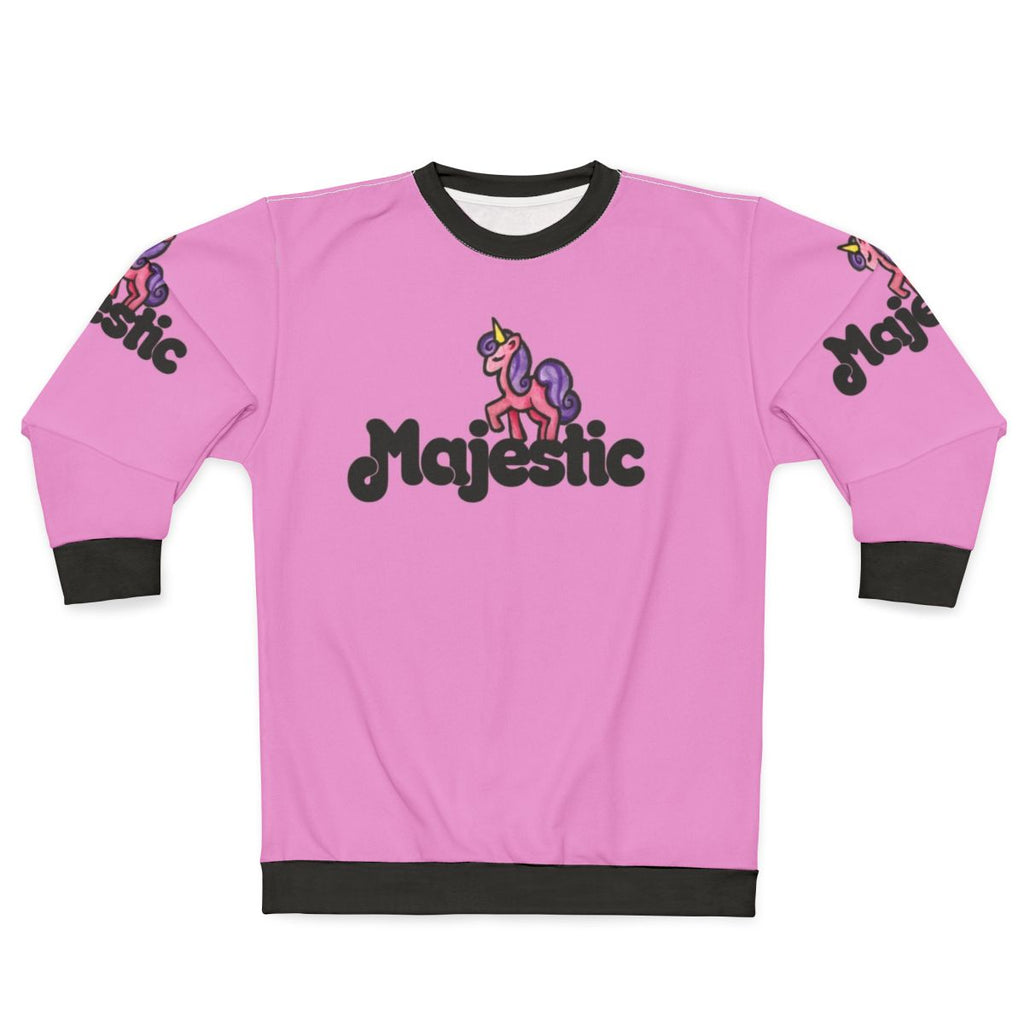 Majestic pink unicorn sweatshirt with a magical, legendary design