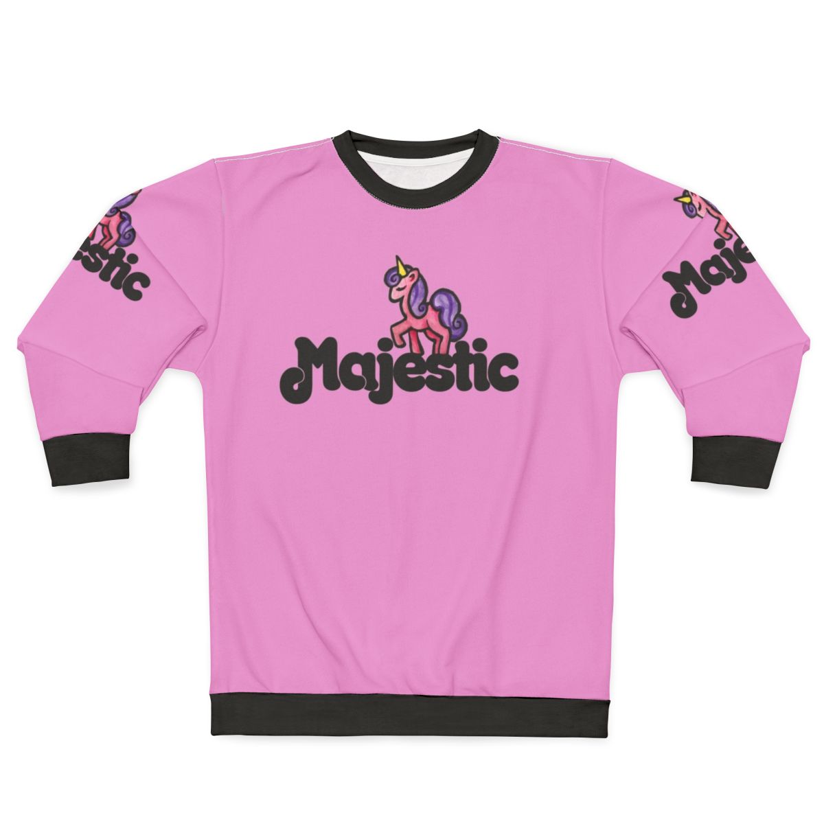 Majestic pink unicorn sweatshirt with a magical, legendary design