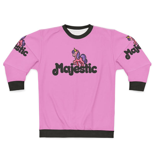 Majestic pink unicorn sweatshirt with a magical, legendary design