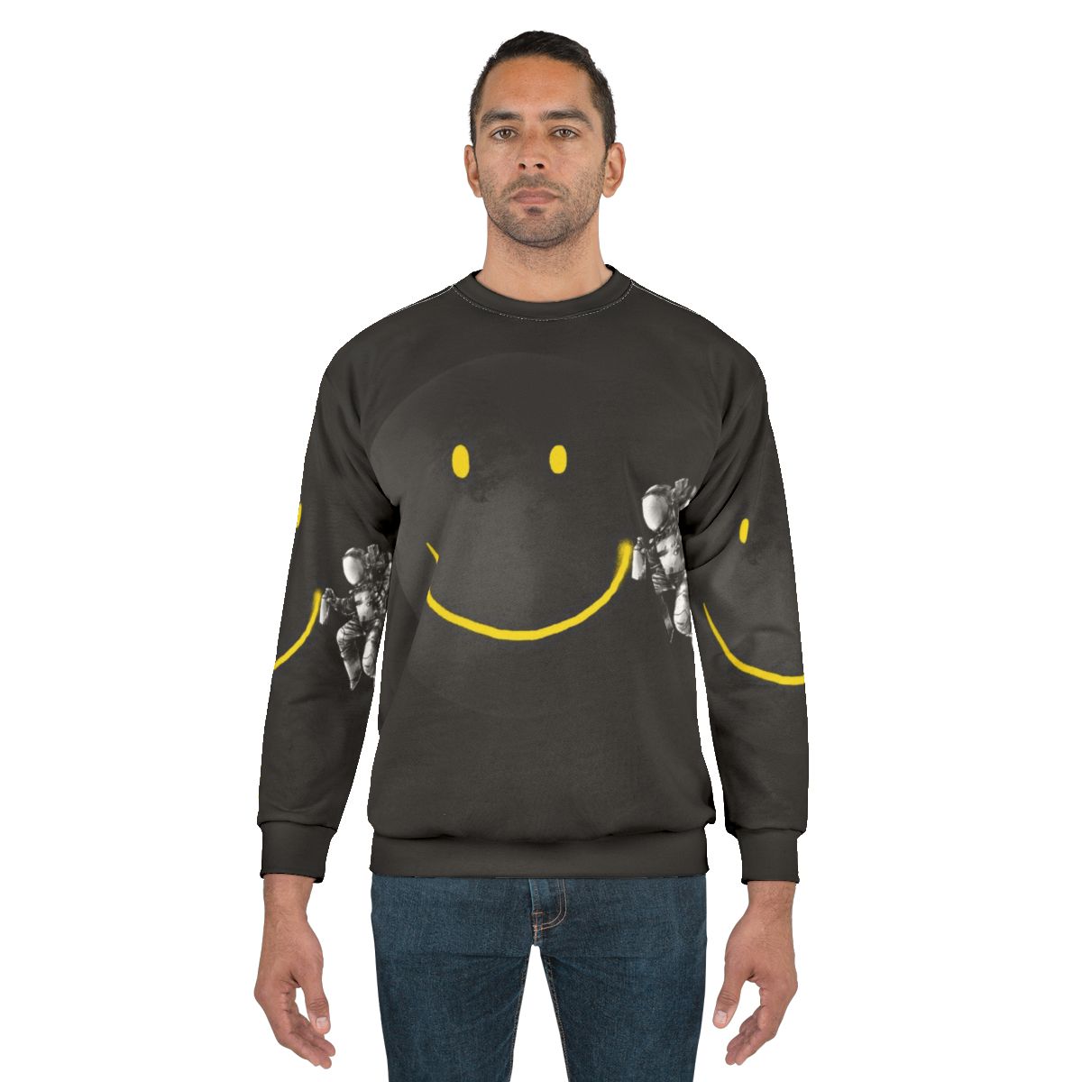 Make A Smile Sweatshirt featuring abstract cosmic art design
