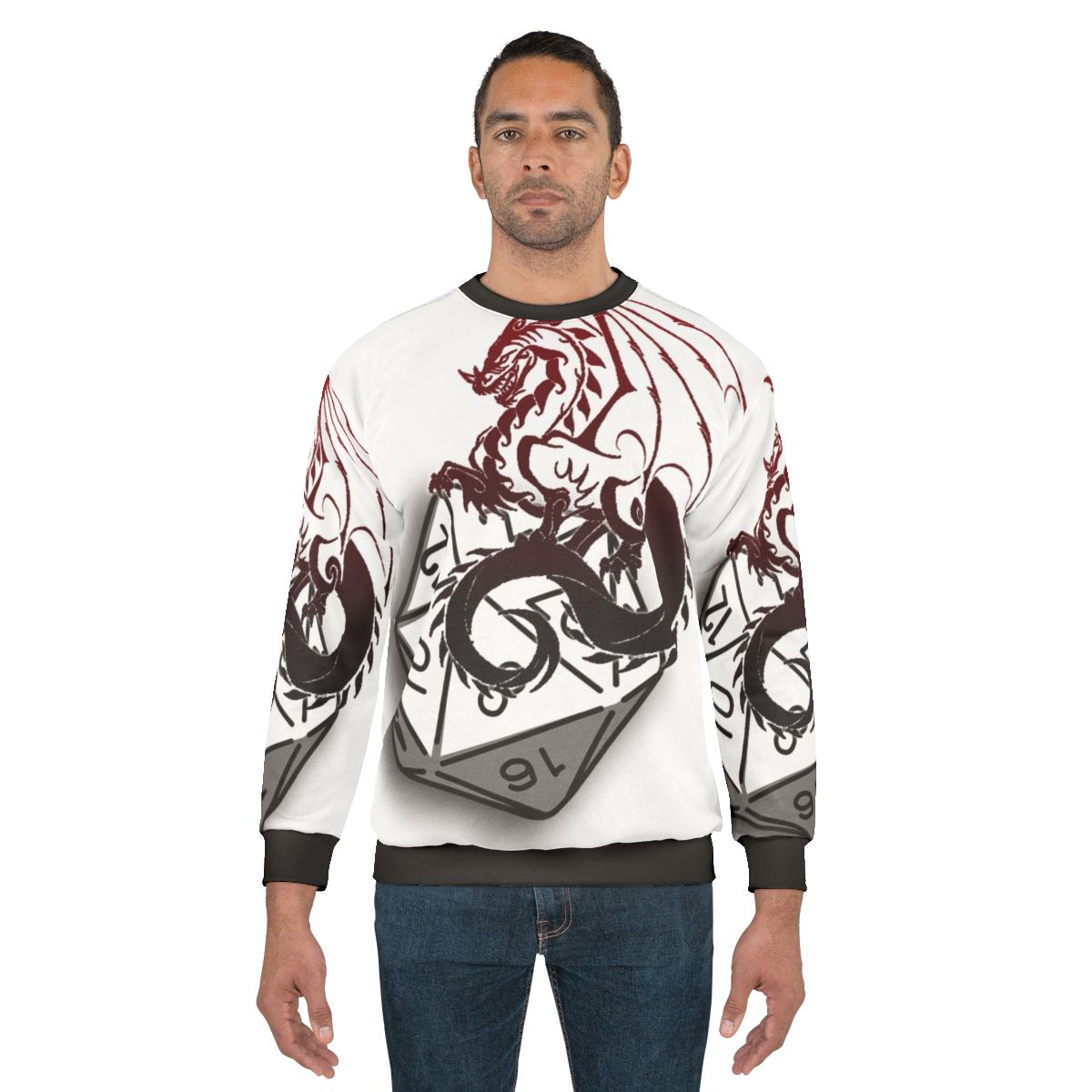 Dungeons and Dragons Sweatshirt with dice and fantasy elements