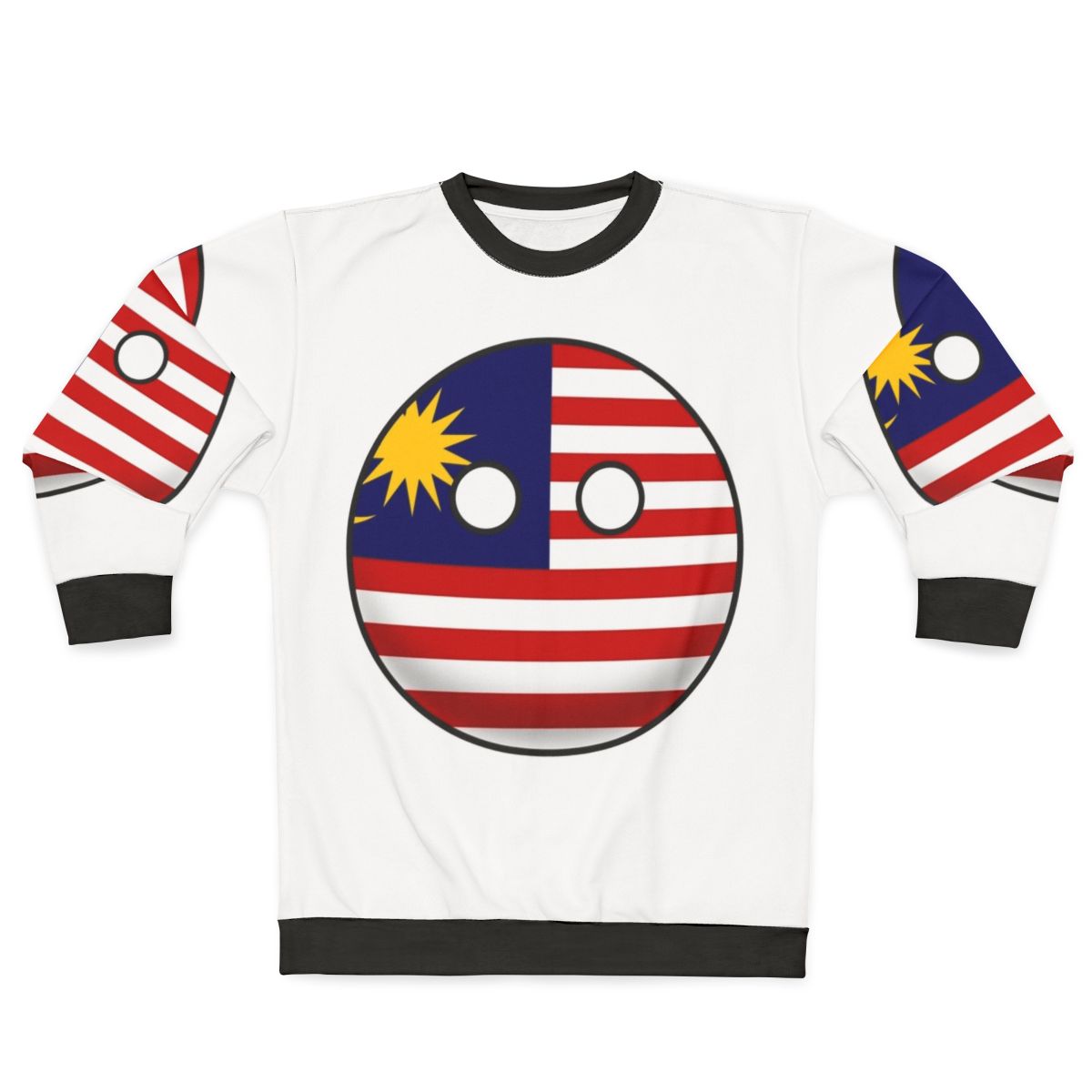 Malaysia Countryball Sweatshirt with National Flag Design