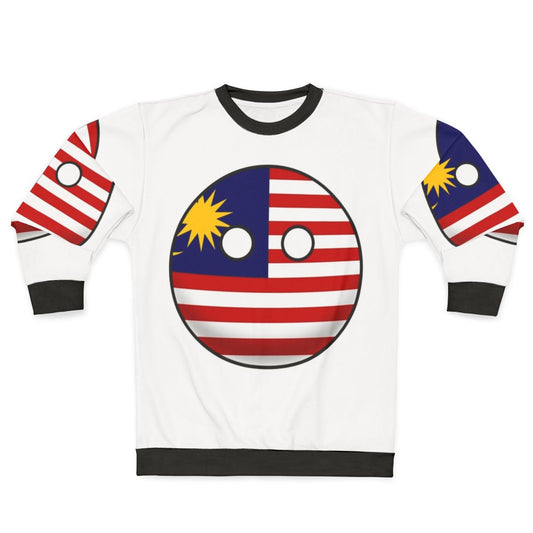Malaysia Countryball Sweatshirt with National Flag Design