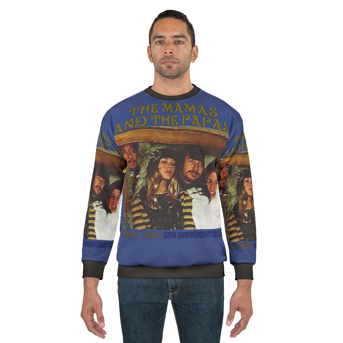 Mamas and Papas Blue Sweatshirt - Vintage 1960s 1970s Inspired Apparel