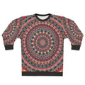 Colorful mandala sweatshirt with sacred geometry designs