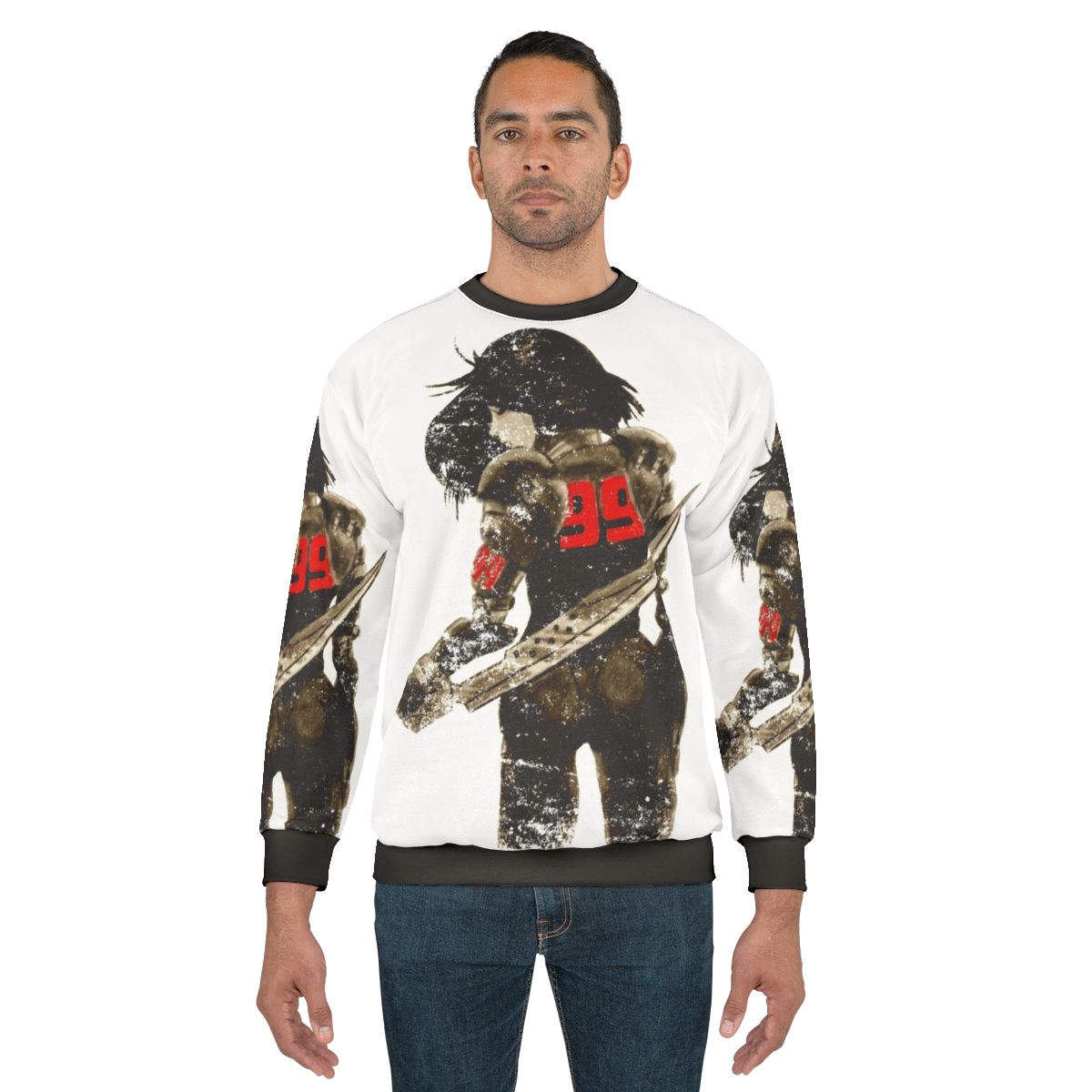 Manga Angel Distressed Sweatshirt featuring Battle Angel Alita character