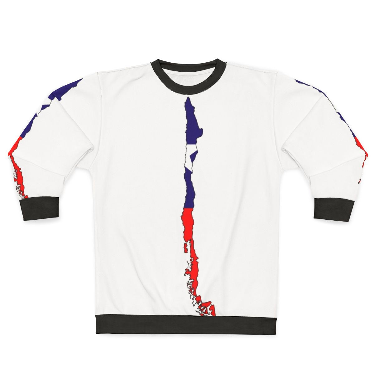 Chilean flag sweatshirt featuring a map of Chile
