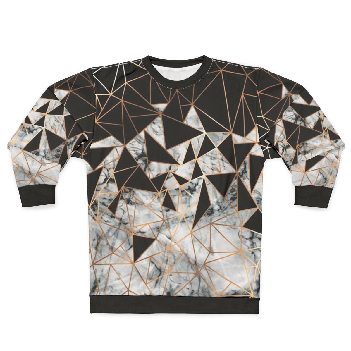 Marble Polygon Pattern Minimalist Sweatshirt