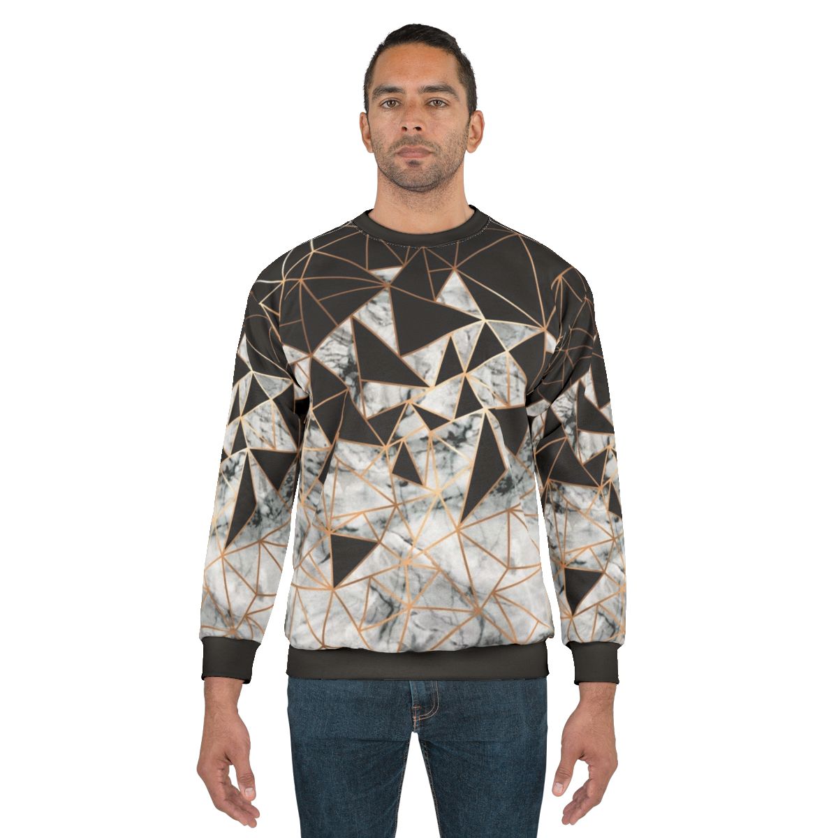 Marble Polygon Pattern Minimalist Sweatshirt