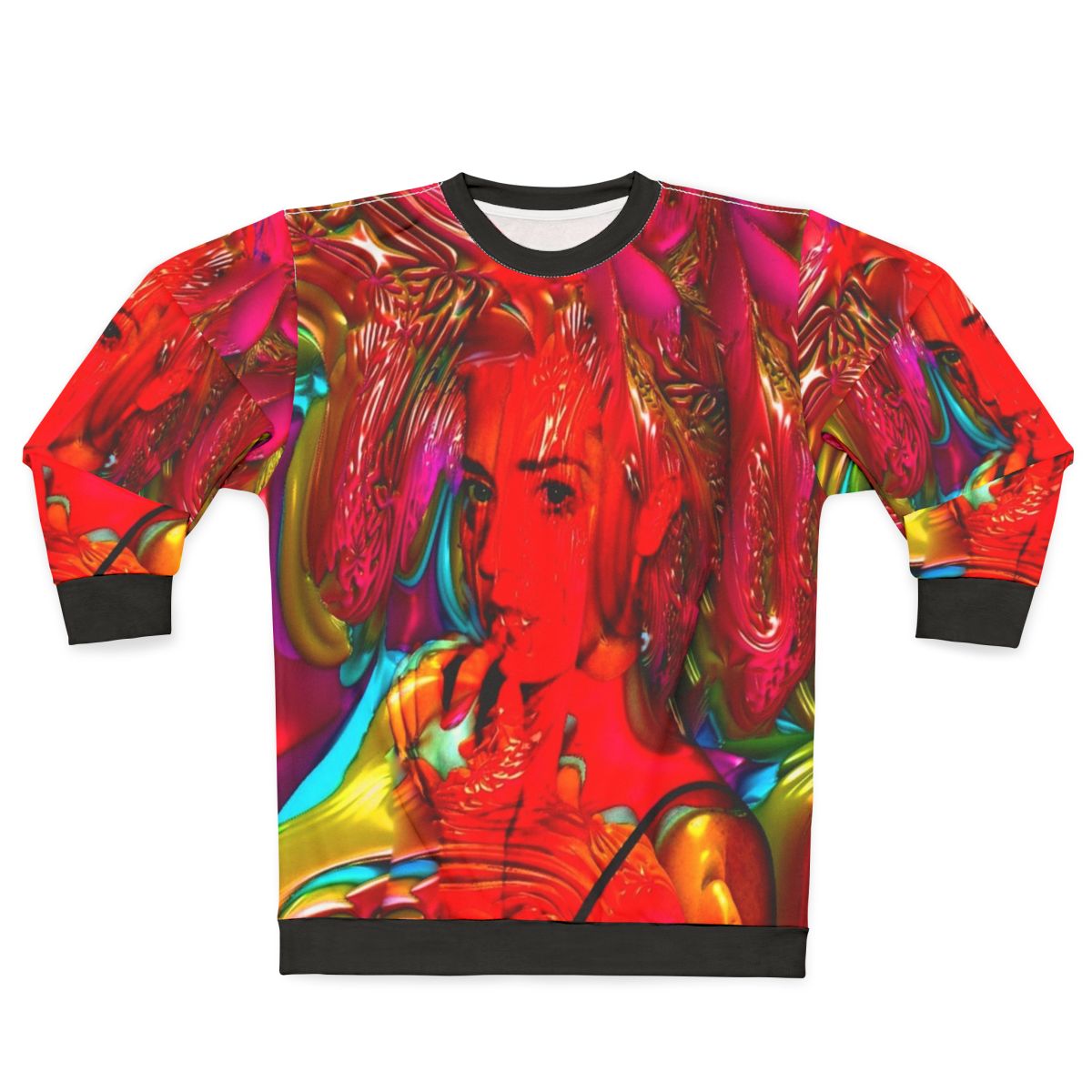 Colorful Mardi Gras sweatshirt with abstract patterns