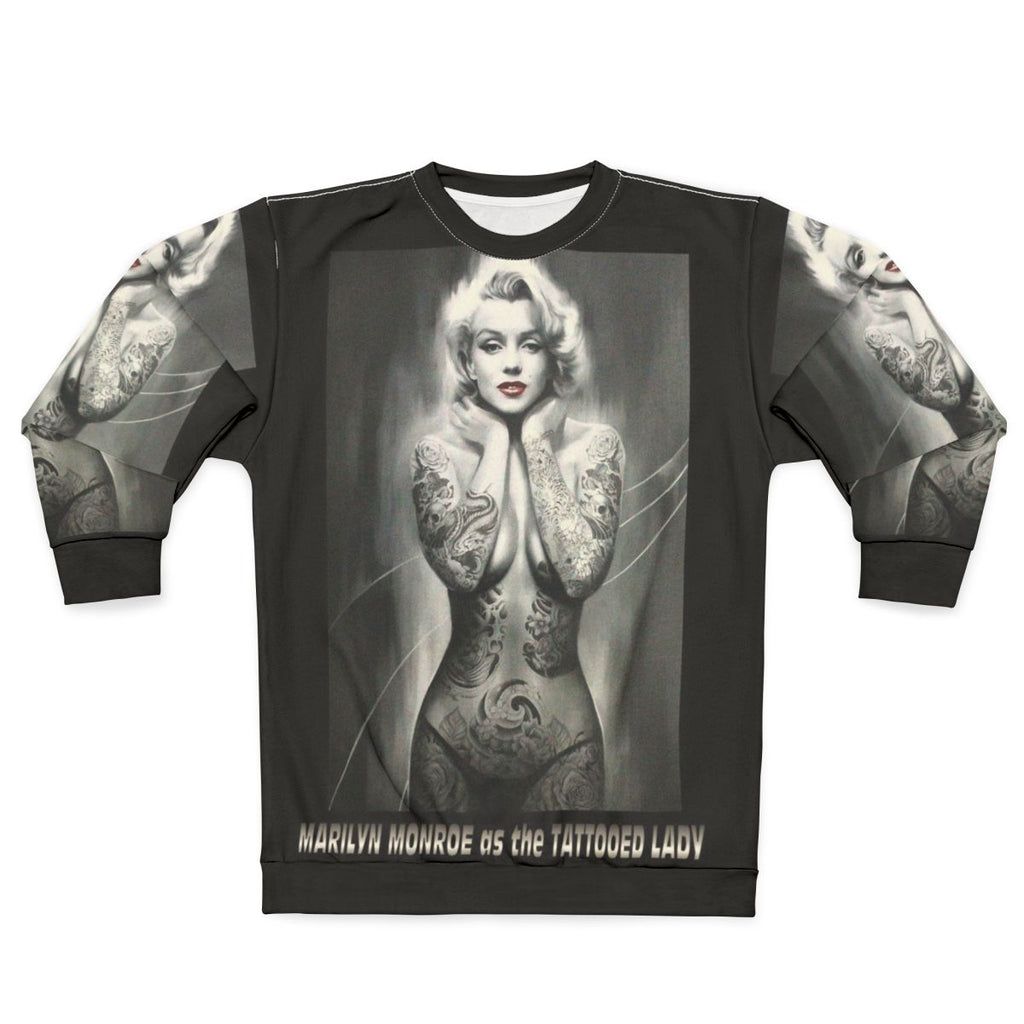 Marilyn Monroe Tattooed Lady Sweatshirt featuring vintage art pinup fashion