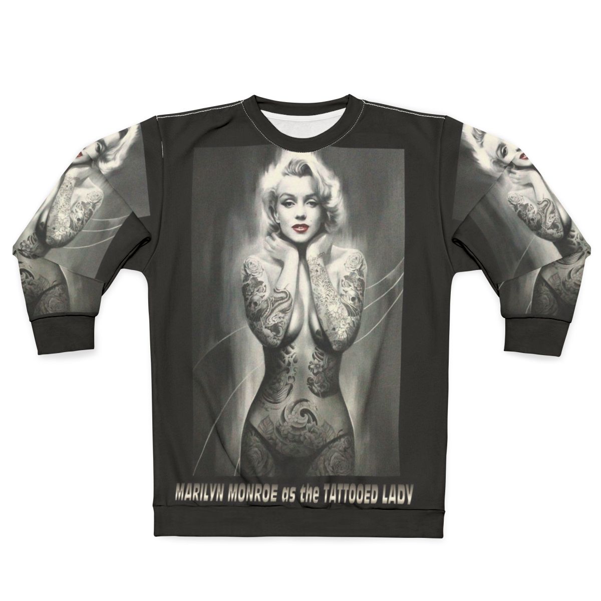 Marilyn Monroe Tattooed Lady Sweatshirt featuring vintage art pinup fashion