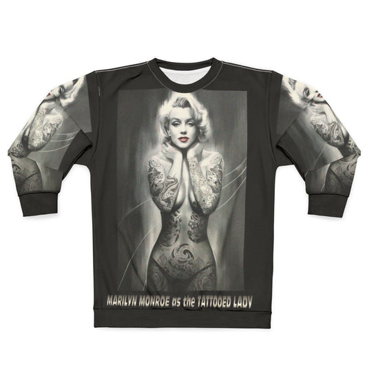 Marilyn Monroe Tattooed Lady Sweatshirt featuring vintage art pinup fashion