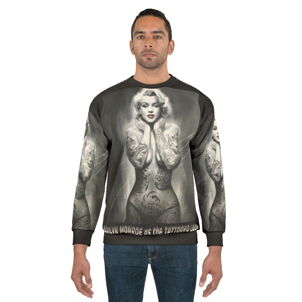 Marilyn Monroe Tattooed Lady Sweatshirt featuring vintage art pinup fashion
