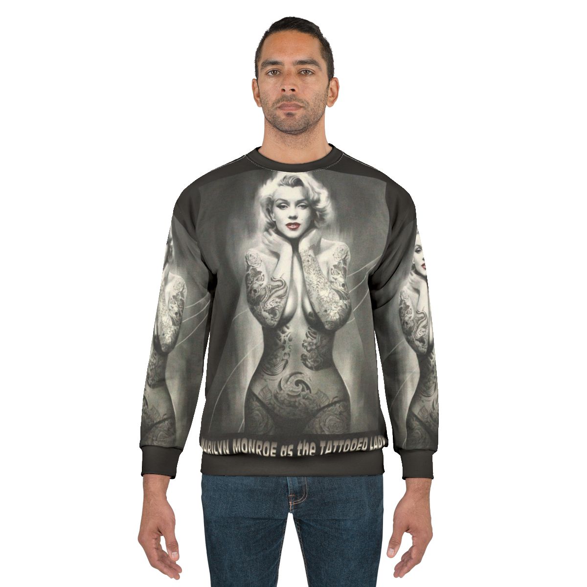 Marilyn Monroe Tattooed Lady Sweatshirt featuring vintage art pinup fashion