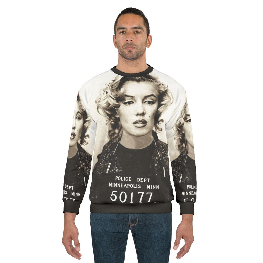 Marilyn Monroe Mugshot Sweatshirt featuring iconic pop art design