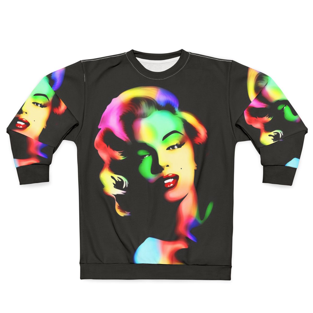 Marilyn Monroe in rainbow pop art design sweatshirt
