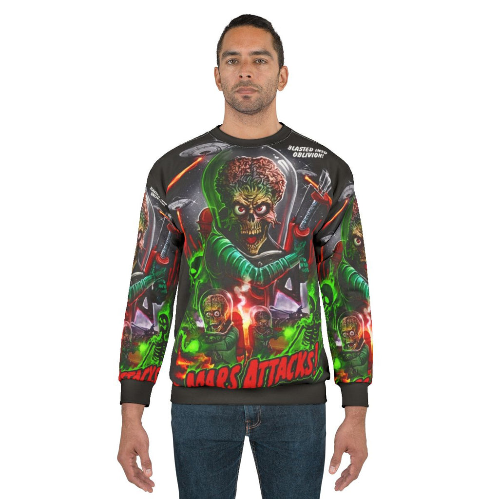 Retro-style Mars Attacks sci-fi comedy sweatshirt