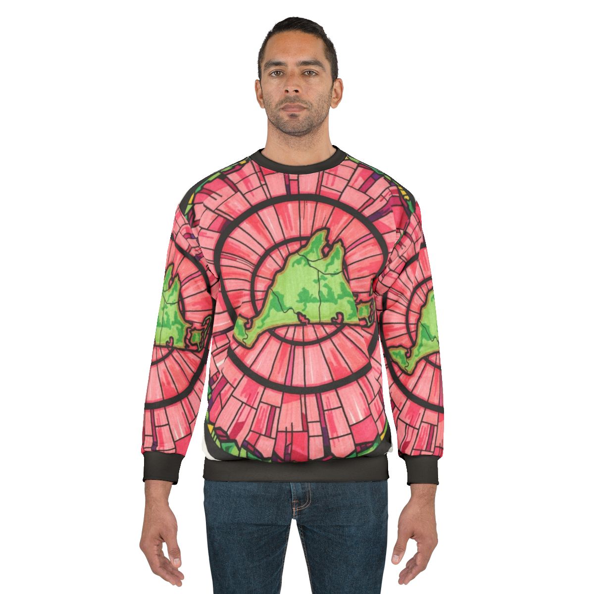 Martha's Vineyard Pink and Green Sweatshirt