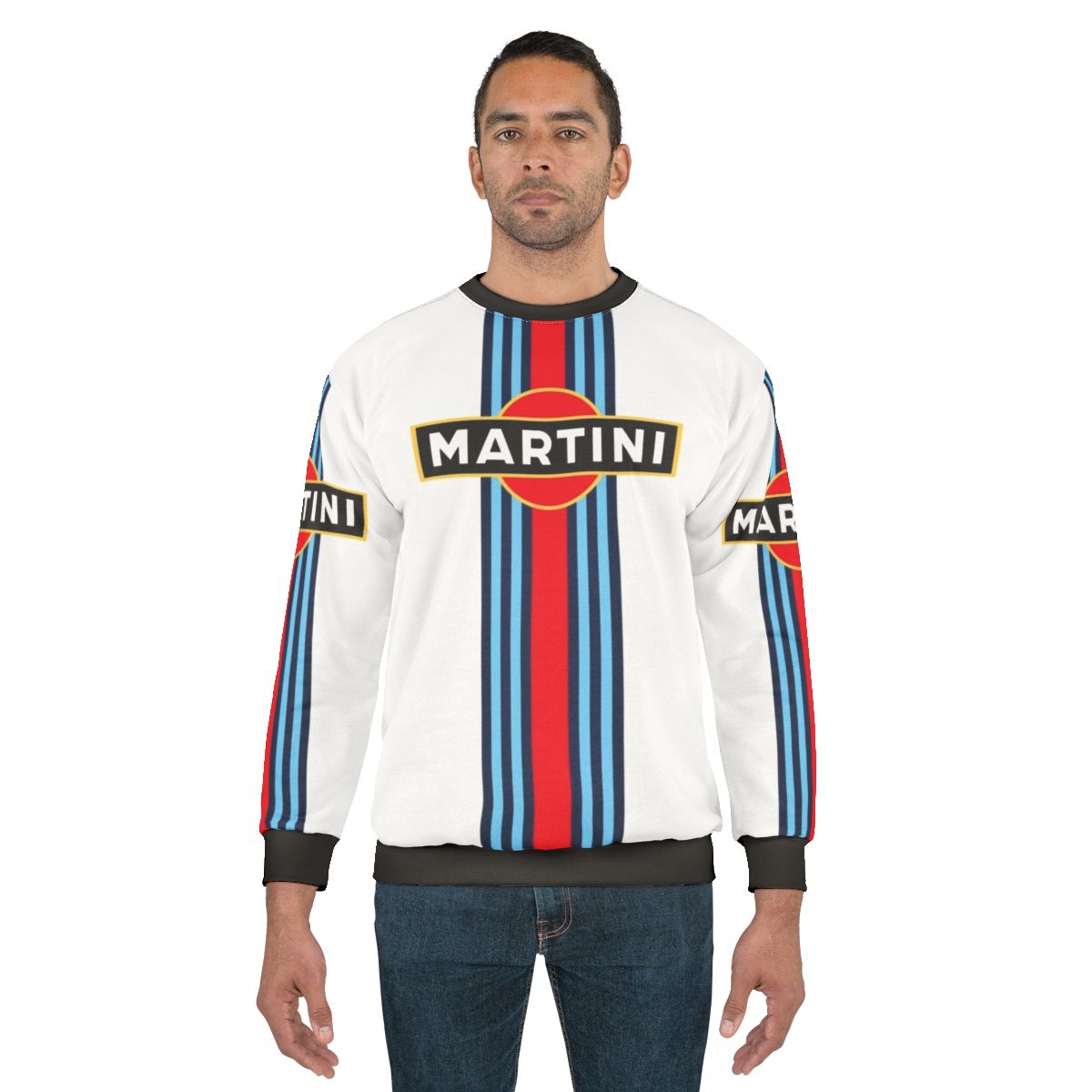 Martini Racing Stripe Sweatshirt for Williams F1 and Porsche 911 GT3 Fans