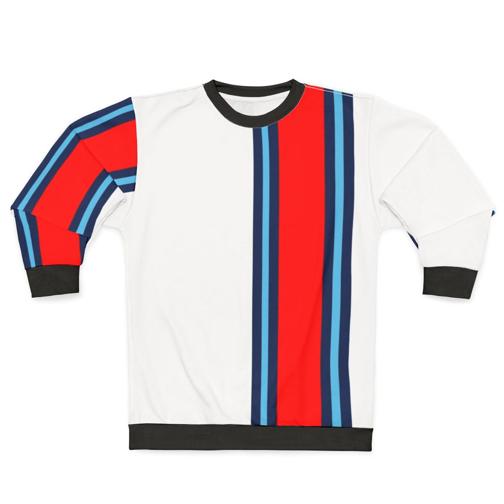 Martini Stripe Sweatshirt featuring minimalist motorsport design