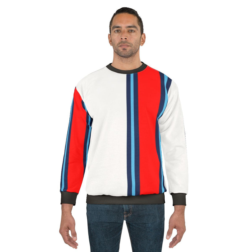Martini Stripe Sweatshirt featuring minimalist motorsport design