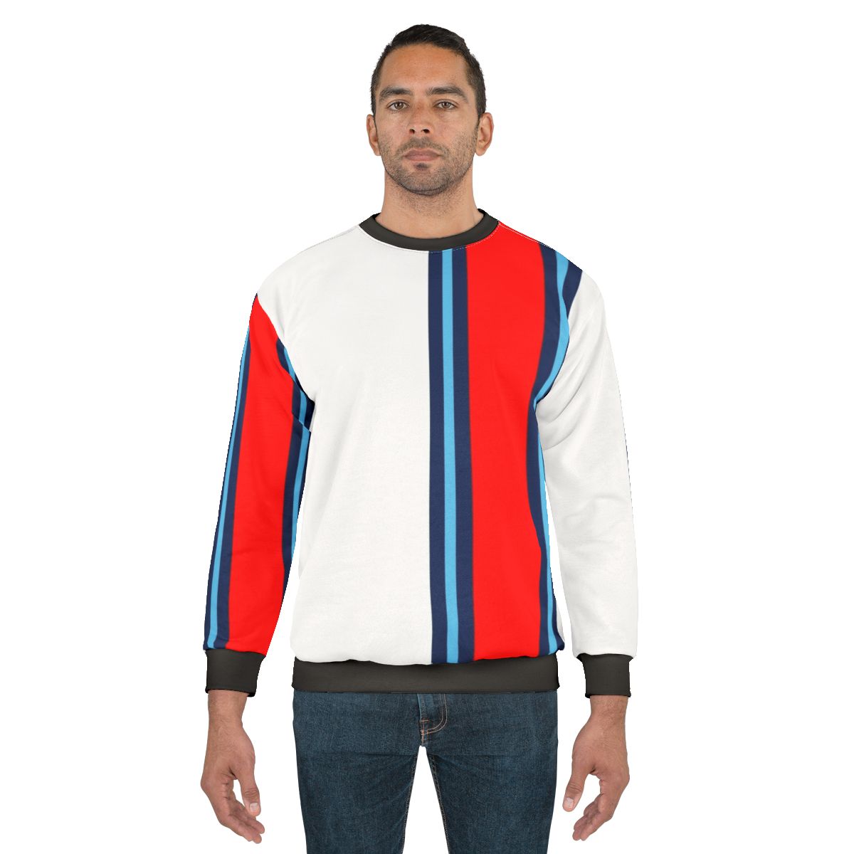 Martini Stripe Sweatshirt featuring minimalist motorsport design