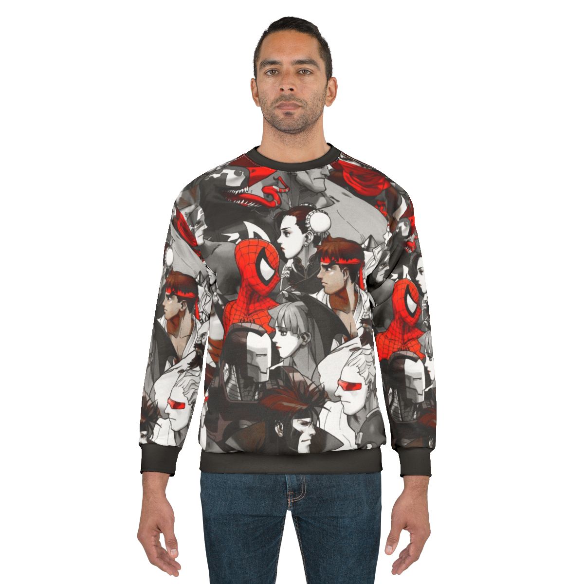 Marvel Vs Capcom Fighting Game Red Sweatshirt