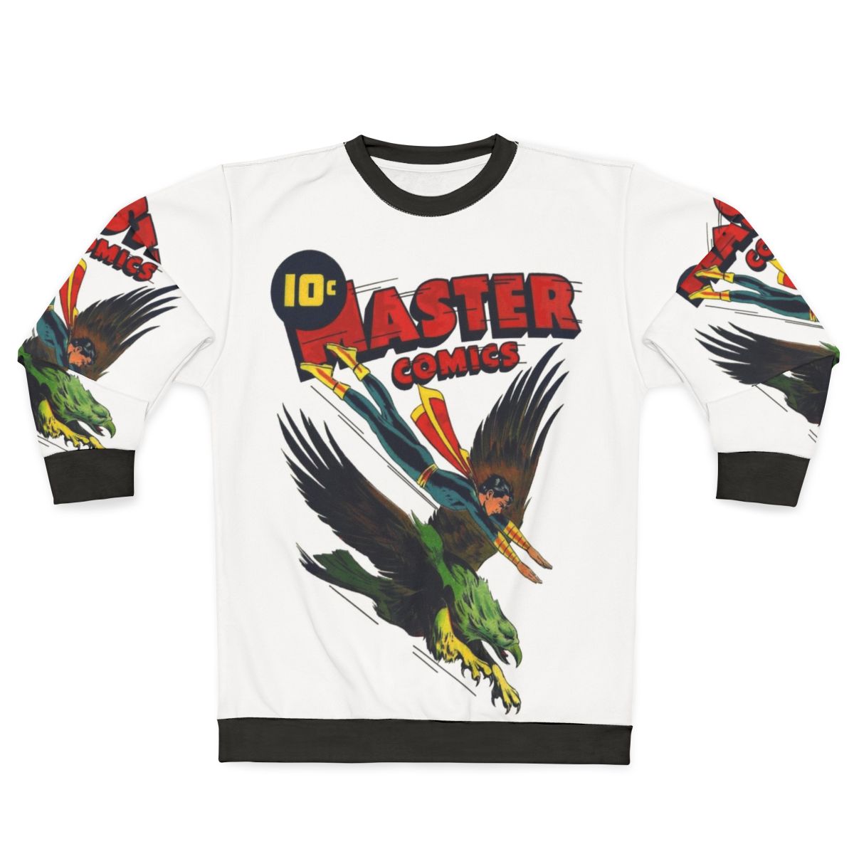 Retro comic book sweatshirt featuring Master Comics No 32 cover art