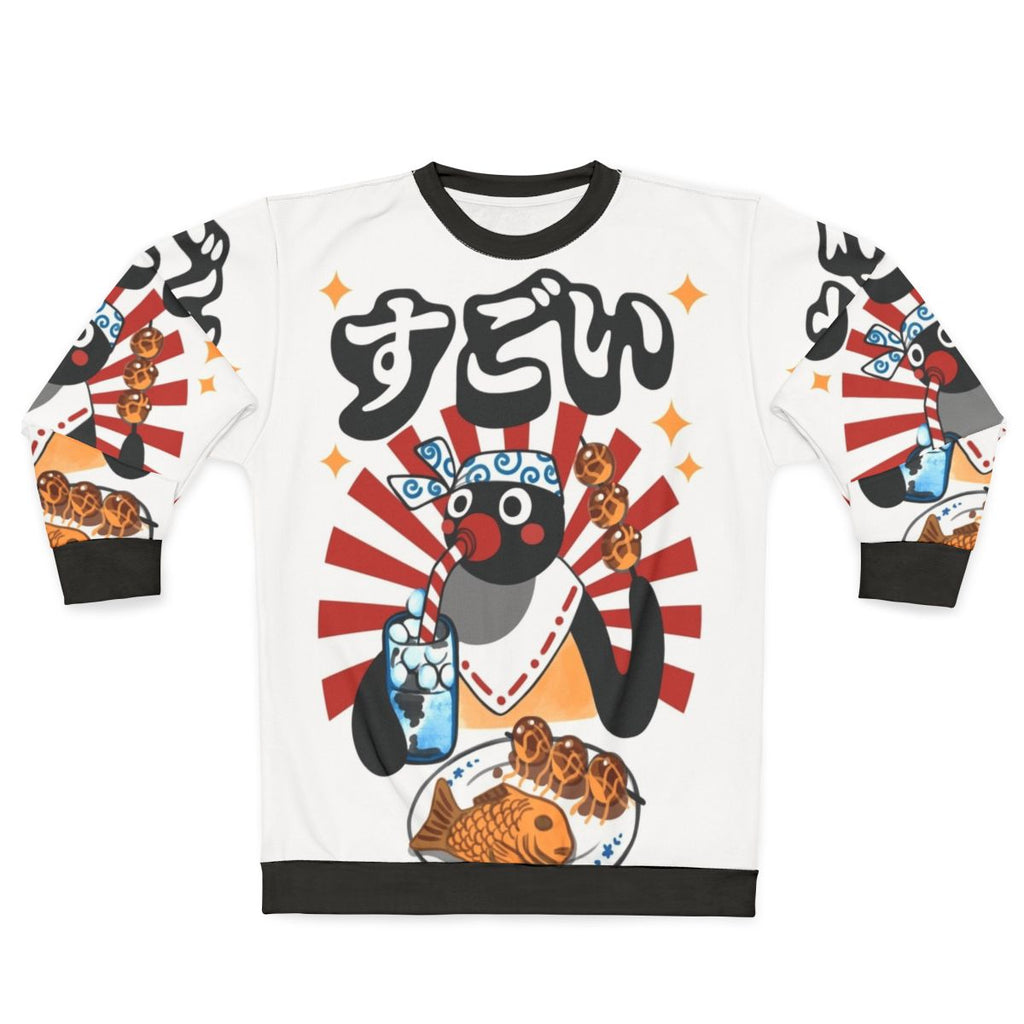 Matsuri Pengin Cartoon Sweatshirt with Retro Cute Penguin Design