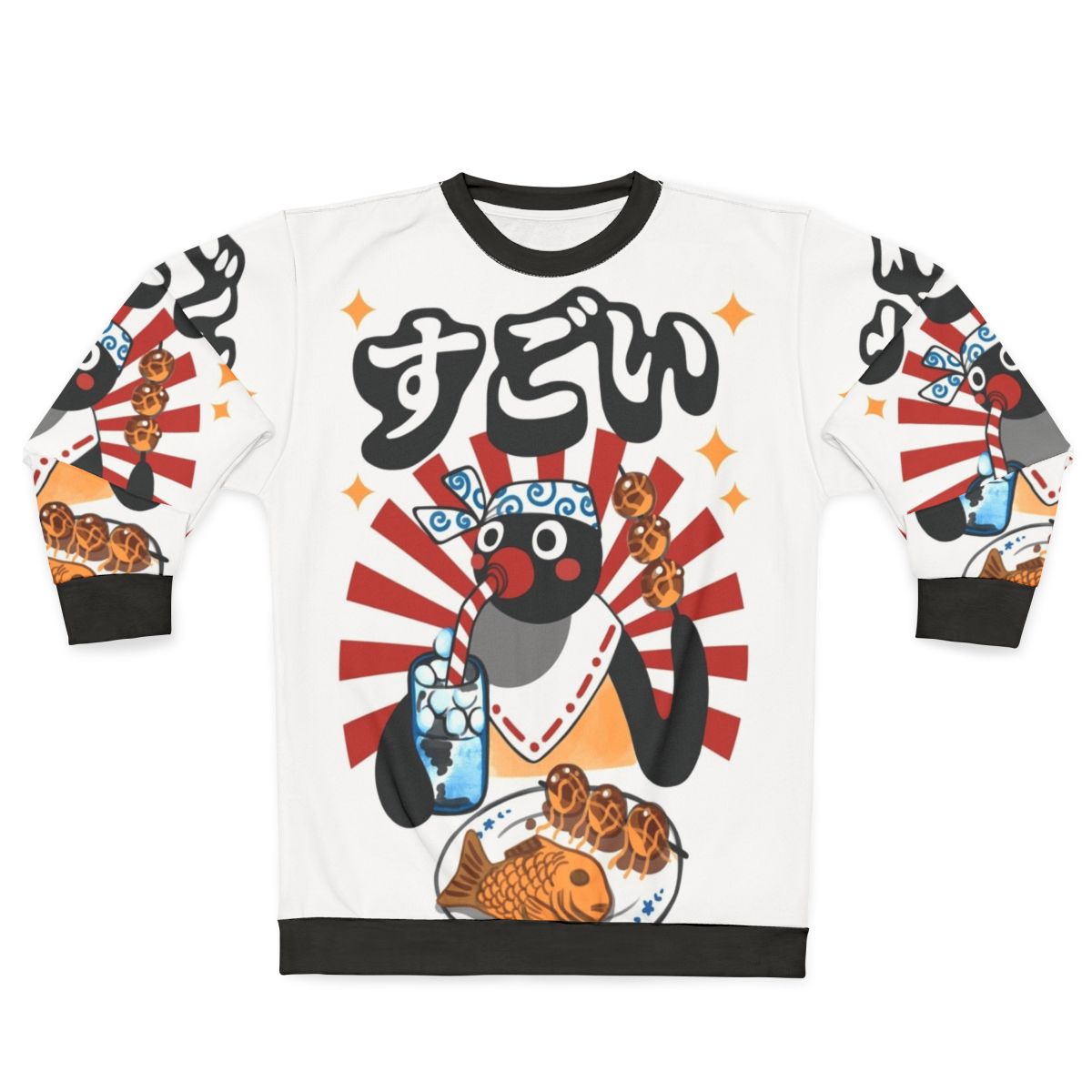 Matsuri Pengin Cartoon Sweatshirt with Retro Cute Penguin Design