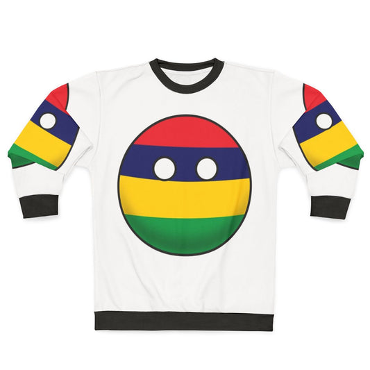 Mauritius Countryball Sweatshirt with National Flag and Cultural Elements
