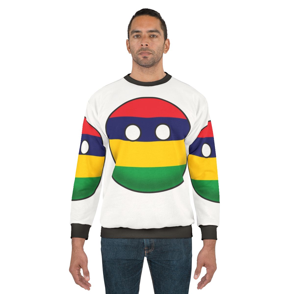 Mauritius Countryball Sweatshirt with National Flag and Cultural Elements