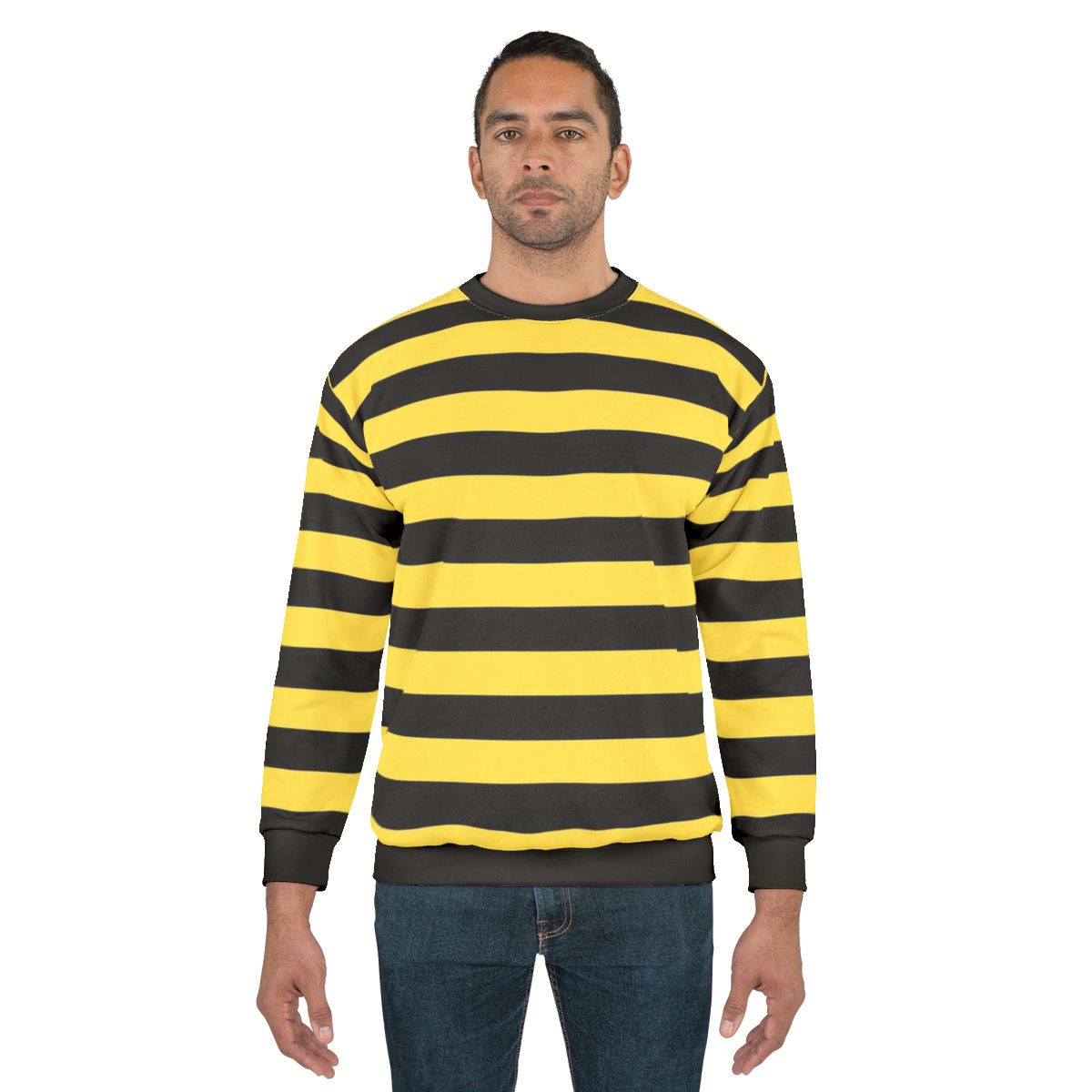Me Before You Inspired Black and Yellow Striped Sweatshirt