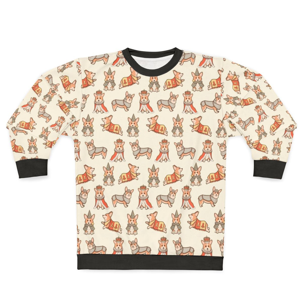 Medieval fantasy corgi sweatshirt with fairy tale and magical elements