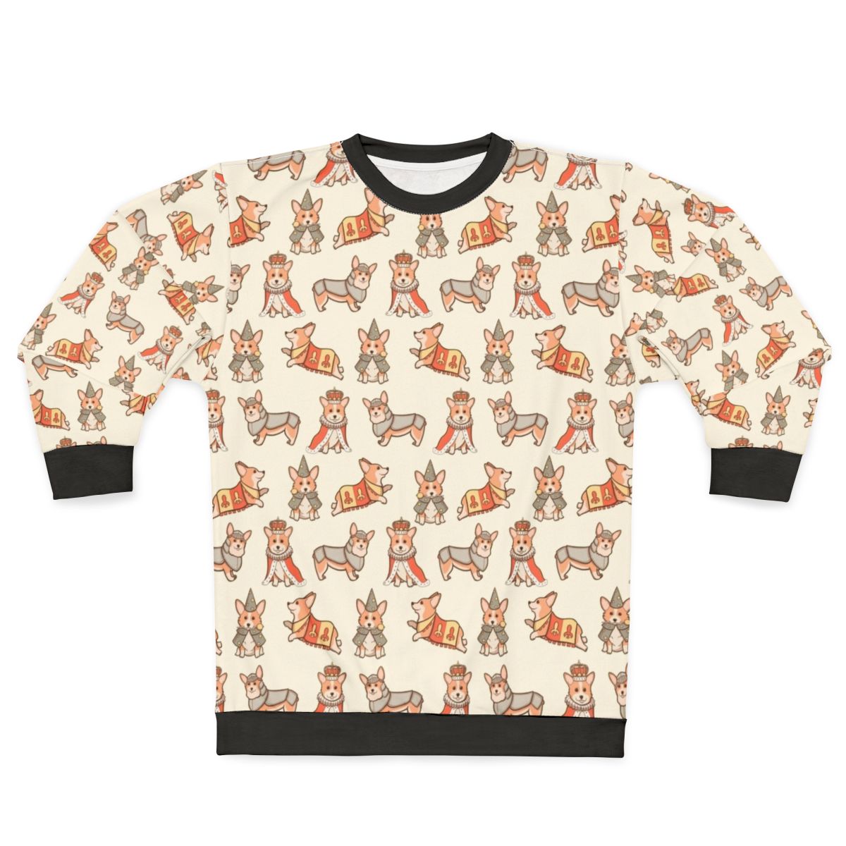 Medieval fantasy corgi sweatshirt with fairy tale and magical elements