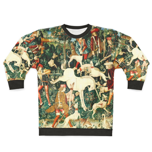 Medieval Unicorn Floral Tapestry Sweatshirt