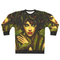 Medusa Sweatshirt featuring a portrait of the beautiful yet deadly Greek mythological creature