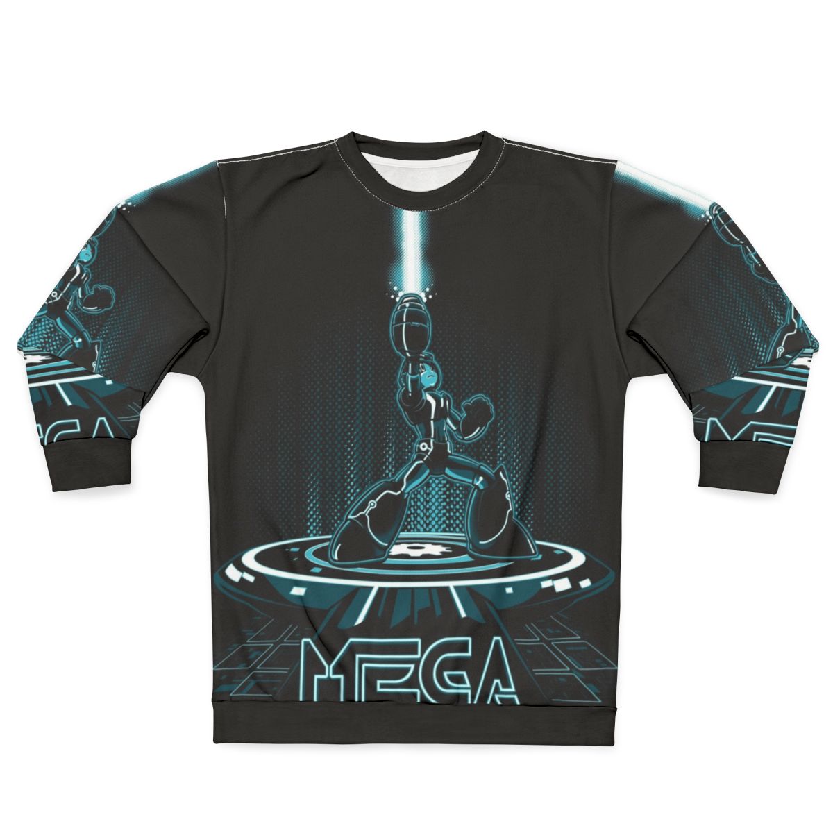 Mega Sweatshirt featuring Mega Man and Tron inspired design