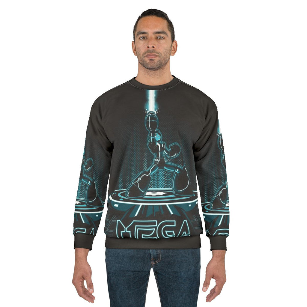 Mega Sweatshirt featuring Mega Man and Tron inspired design
