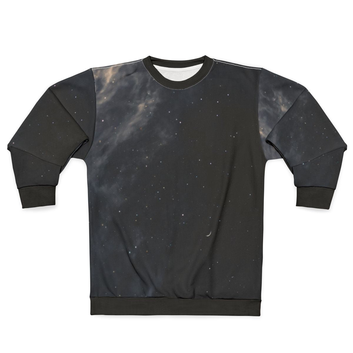 Melancholy sweatshirt with galaxy and night sky design
