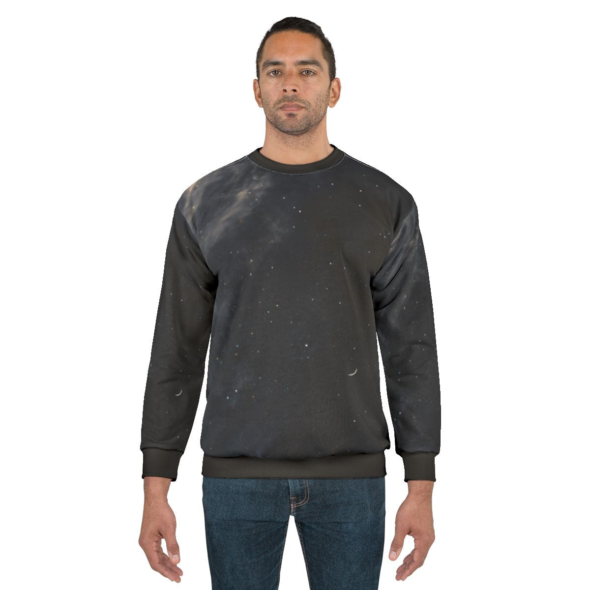 Melancholy sweatshirt with galaxy and night sky design