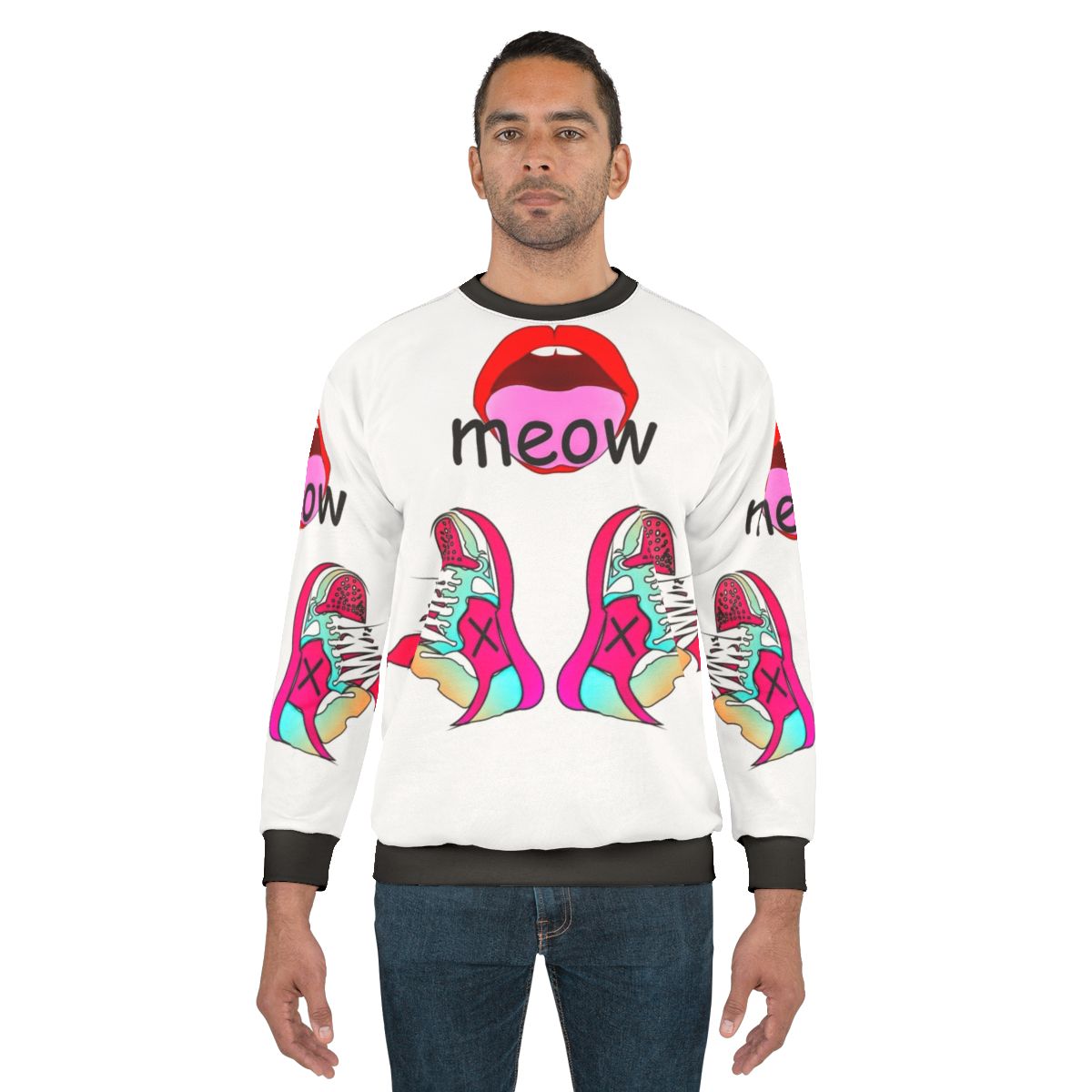 Meme Sweatshirt with Pop Culture Graphics