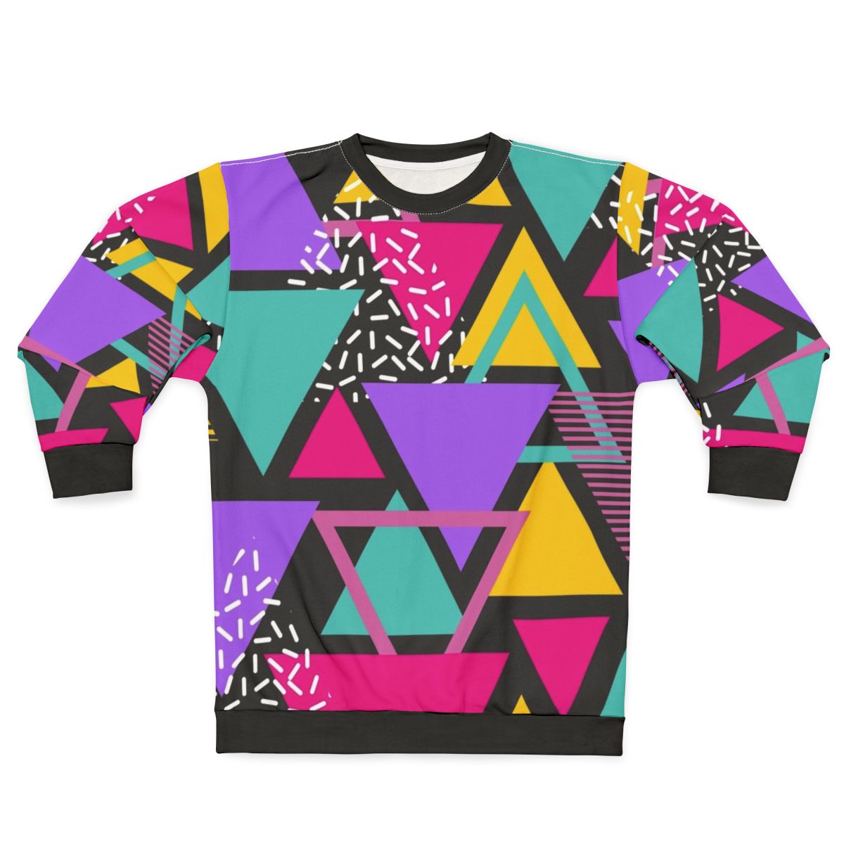 Memphis Triangles Geometric Pattern Sweatshirt