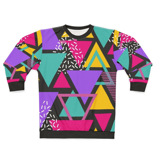 Memphis Triangles Geometric Pattern Sweatshirt