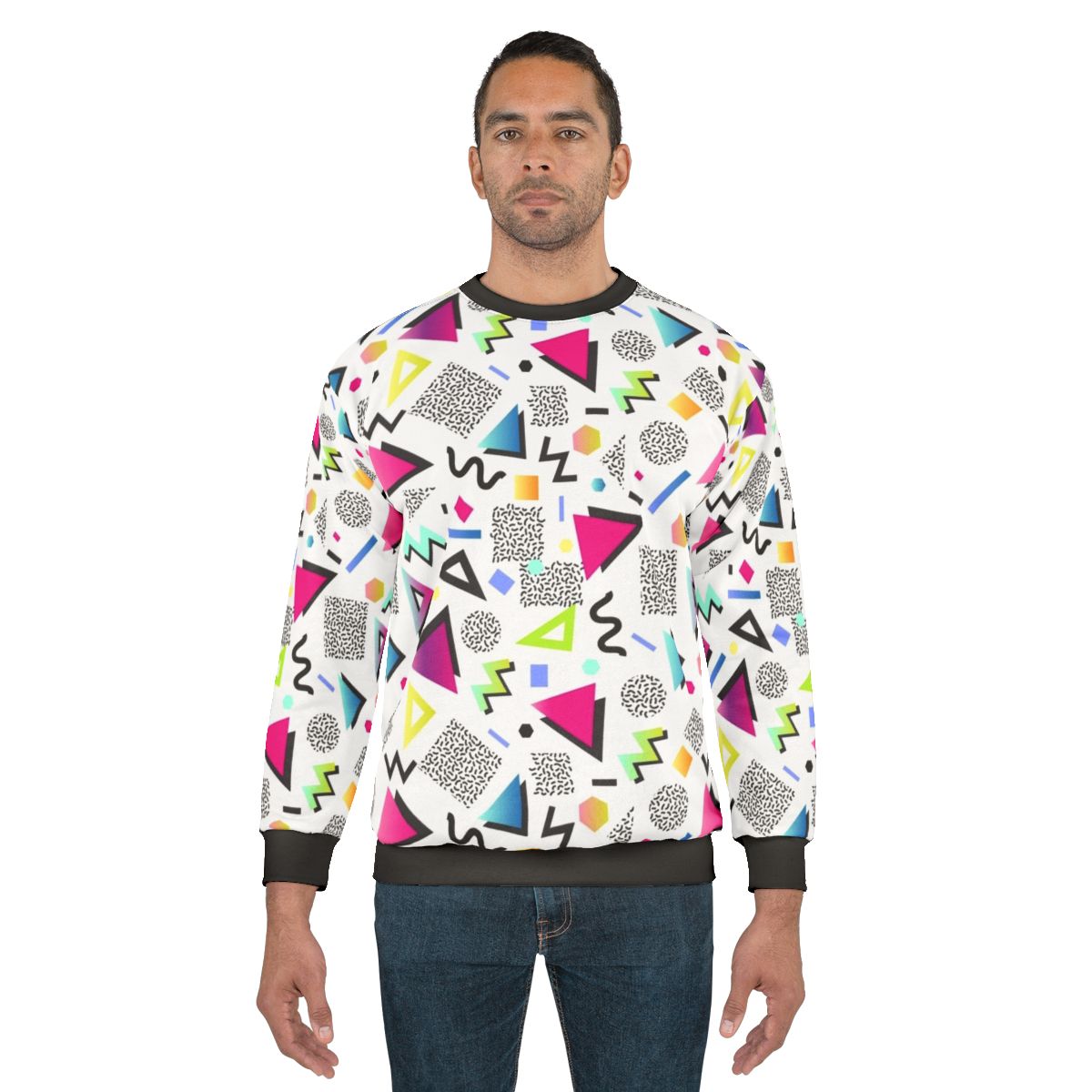 Memphis style geometric abstract sweatshirt