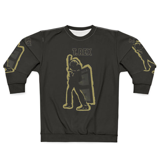 Mens Funny Electric Warrior Tyrannosaurus Rex 70s Rock Sweatshirt