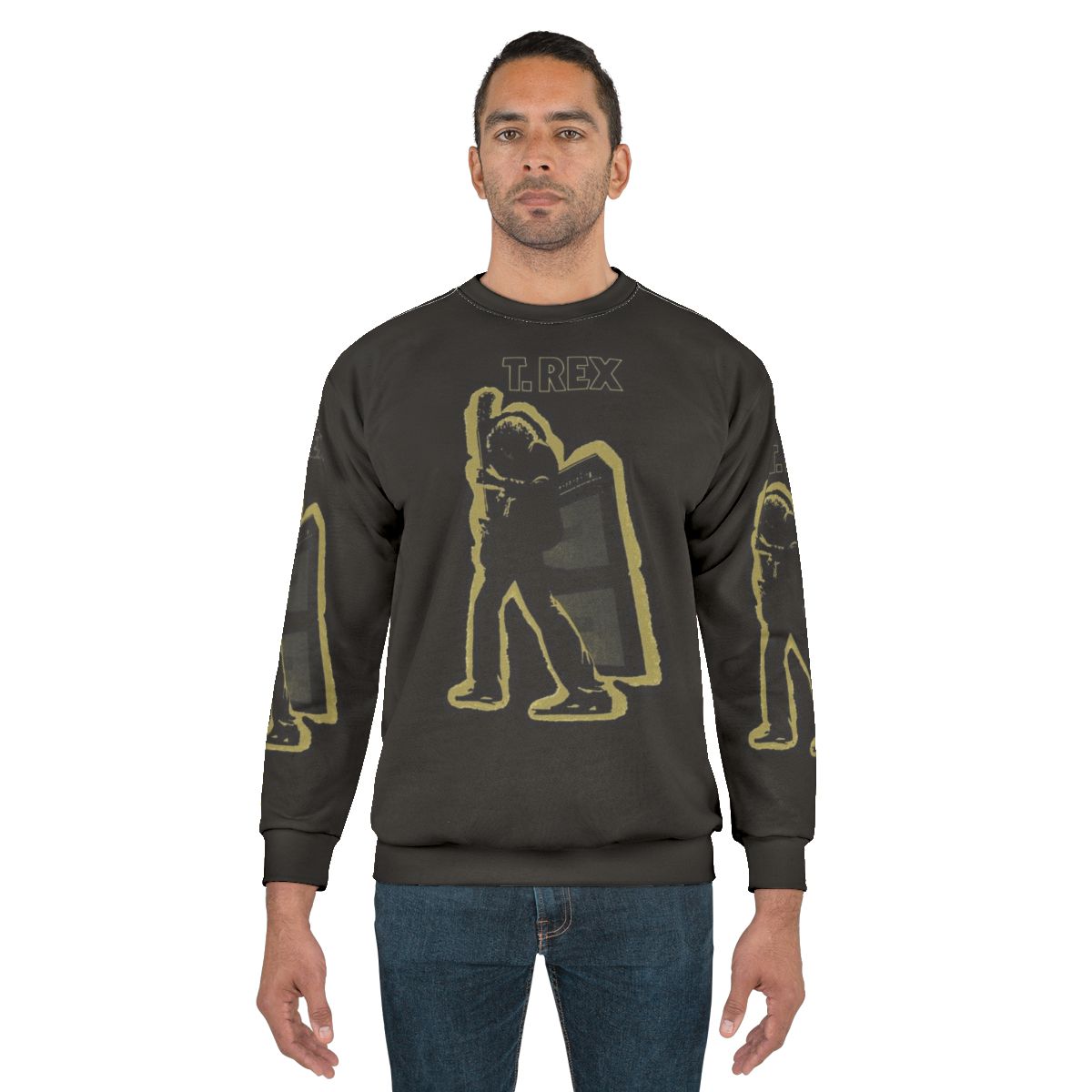 Mens Funny Electric Warrior Tyrannosaurus Rex 70s Rock Sweatshirt