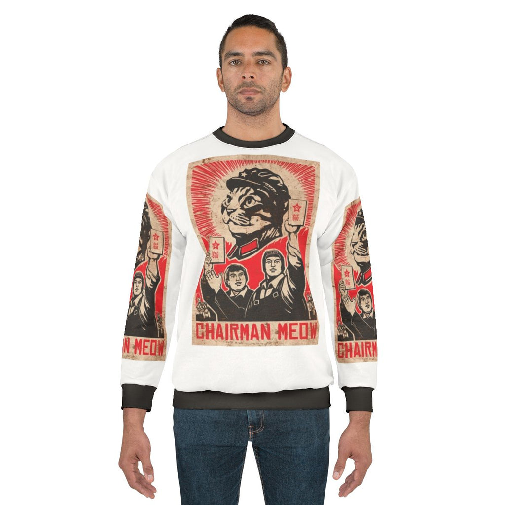 Mao Cat Meme Graphic Sweatshirt